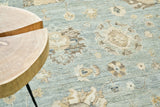 Exquisite Rugs Heirloom Hand-knotted New Zealand Wool 3983 Light Blue/Gold 14' x 18' Area Rug