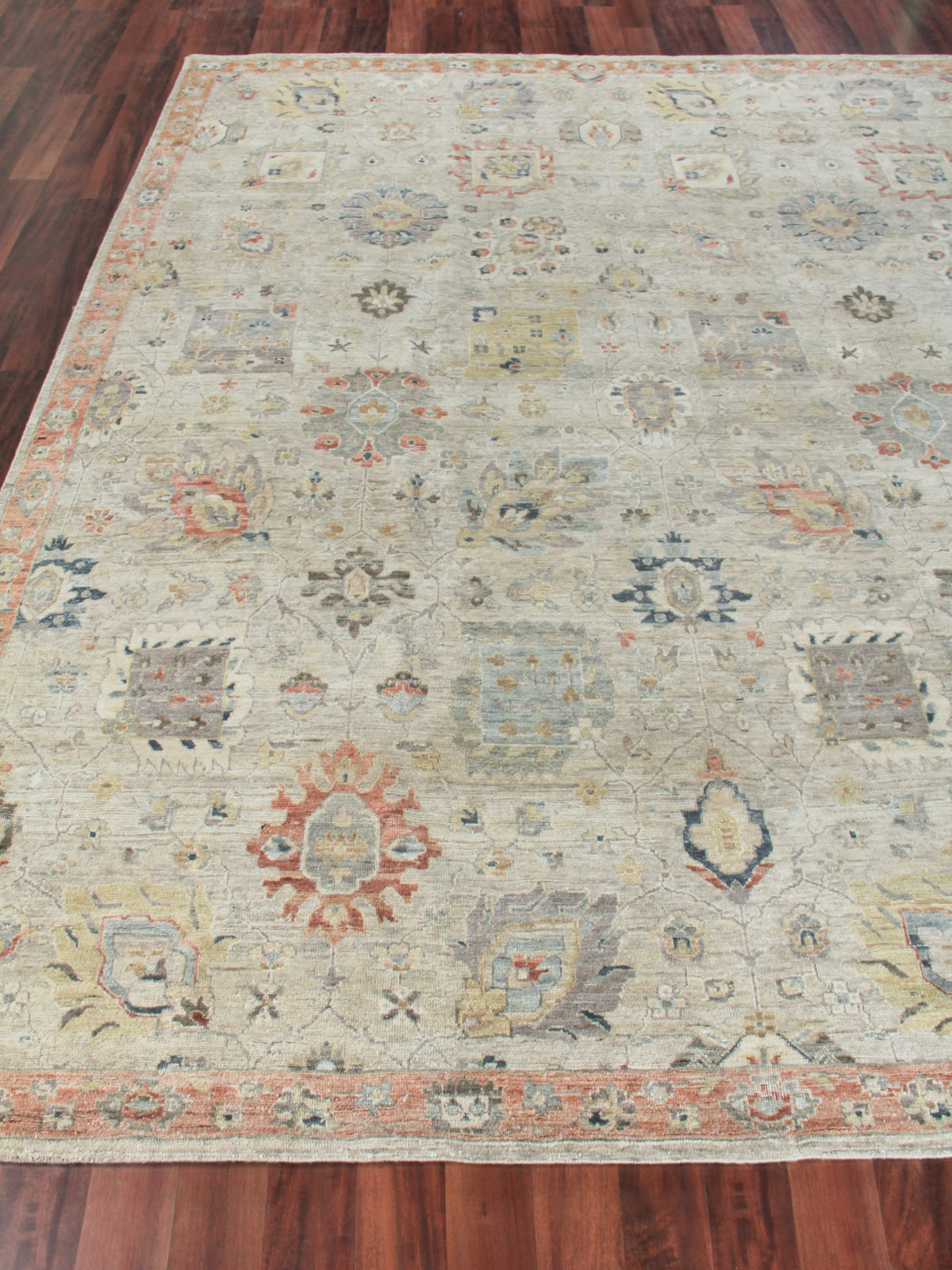 Exquisite Rugs Heirloom Hand-knotted New Zealand Wool 3984 Beige/Rust 10' x 14' Area Rug