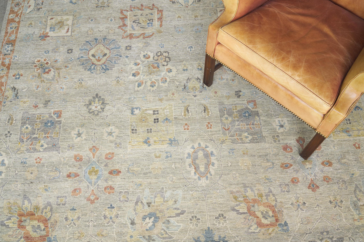 Exquisite Rugs Heirloom Hand-knotted New Zealand Wool 3984 Beige/Rust 10' x 14' Area Rug