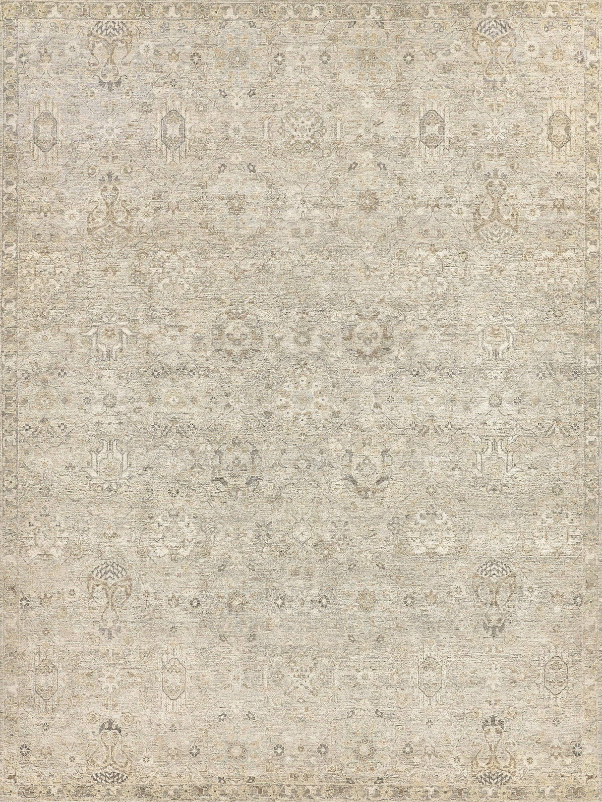 Exquisite Rugs Heirloom Hand-knotted New Zealand Wool 3985 Khaki 4' x 6' Area Rug