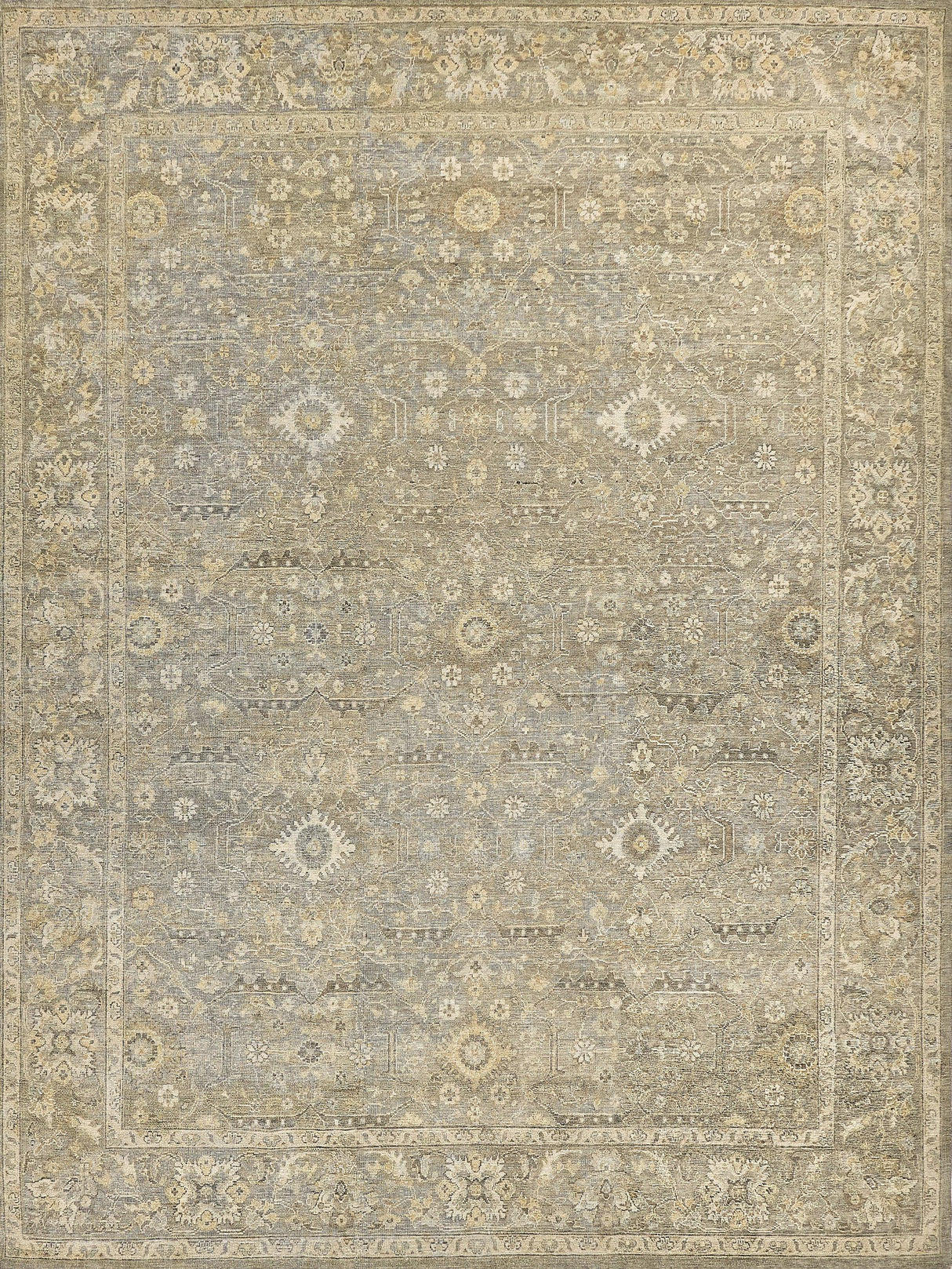 Exquisite Heirloom Hand-knotted New Zealand Wool Khaki Area Rug 6.0'X9.0' Rug