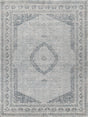 Exquisite Rugs Heritage Power-loomed Polyester/Acrylic 4624 Light Blue/Rust 9' x 12' Area Rug