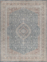 Exquisite Rugs Heritage Power-loomed Polyester/Acrylic 4627 Light Blue/Navy 12' x 15' Area Rug