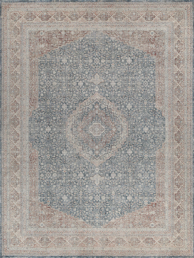 Exquisite Rugs Heritage Power-loomed Polyester/Acrylic 4627 Light Blue/Navy 12' x 15' Area Rug