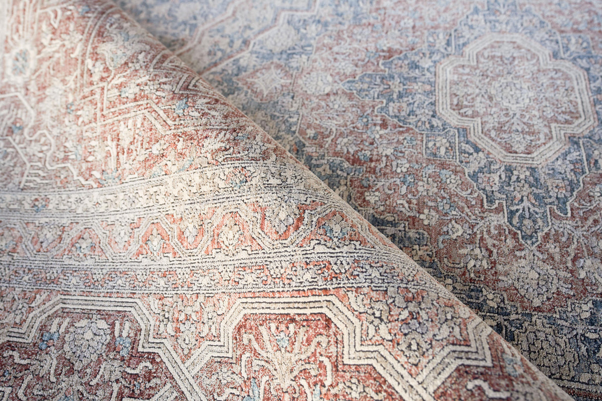 Exquisite Rugs Heritage Power-loomed Polyester/Acrylic 4627 Light Blue/Navy 12' x 15' Area Rug