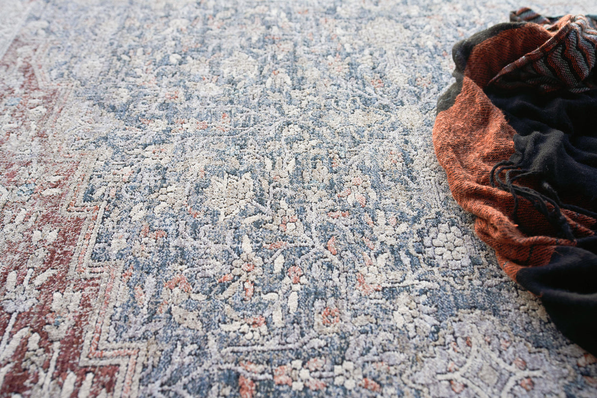 Exquisite Rugs Heritage Power-loomed Polyester/Acrylic 4627 Light Blue/Navy 12' x 15' Area Rug