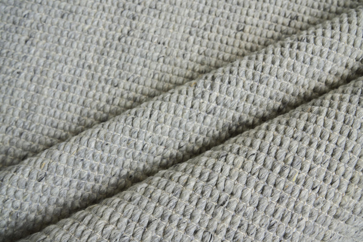 Exquisite Rugs Hesse Handwoven Polyester/Cotton 3857 Silver 8' x 10' Area Rug