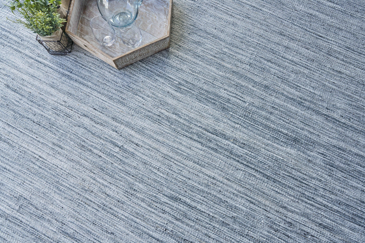 Exquisite Rugs Kashmir Indoor/Outdoor Flatweave PET yarn 4853 Aqua/Gray 8' x 10' Area Rug