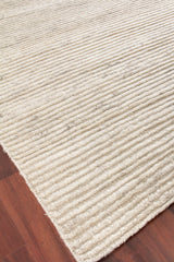 Exquisite Rugs Kaza Hand-knotted New Zealand Wool 4102 Light Silver/Ivory 8' x 10' Area Rug