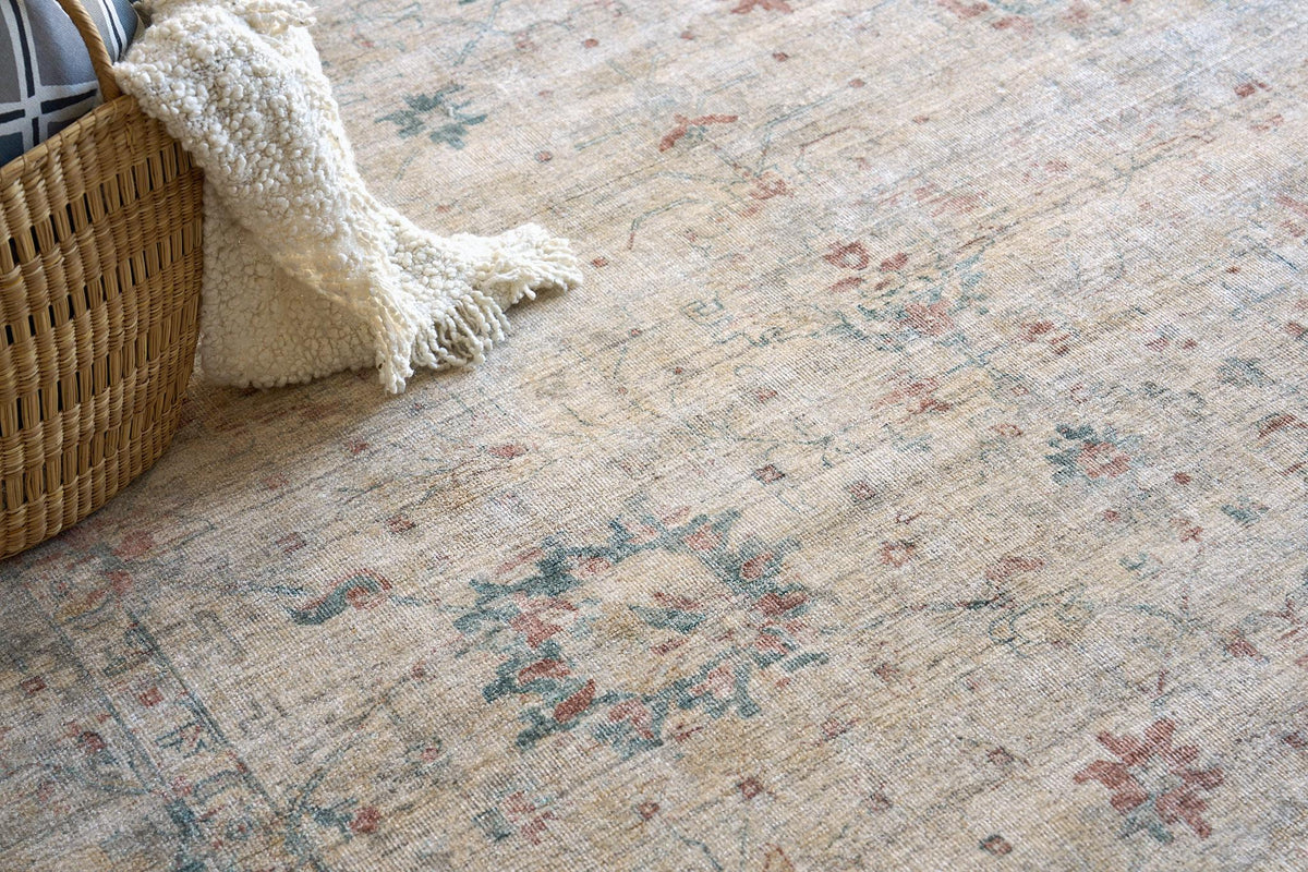 Exquisite Rugs Kensington Hand-loomed Wool/Bamboo Silk 5338 Beige 14' x 18' Area Rug
