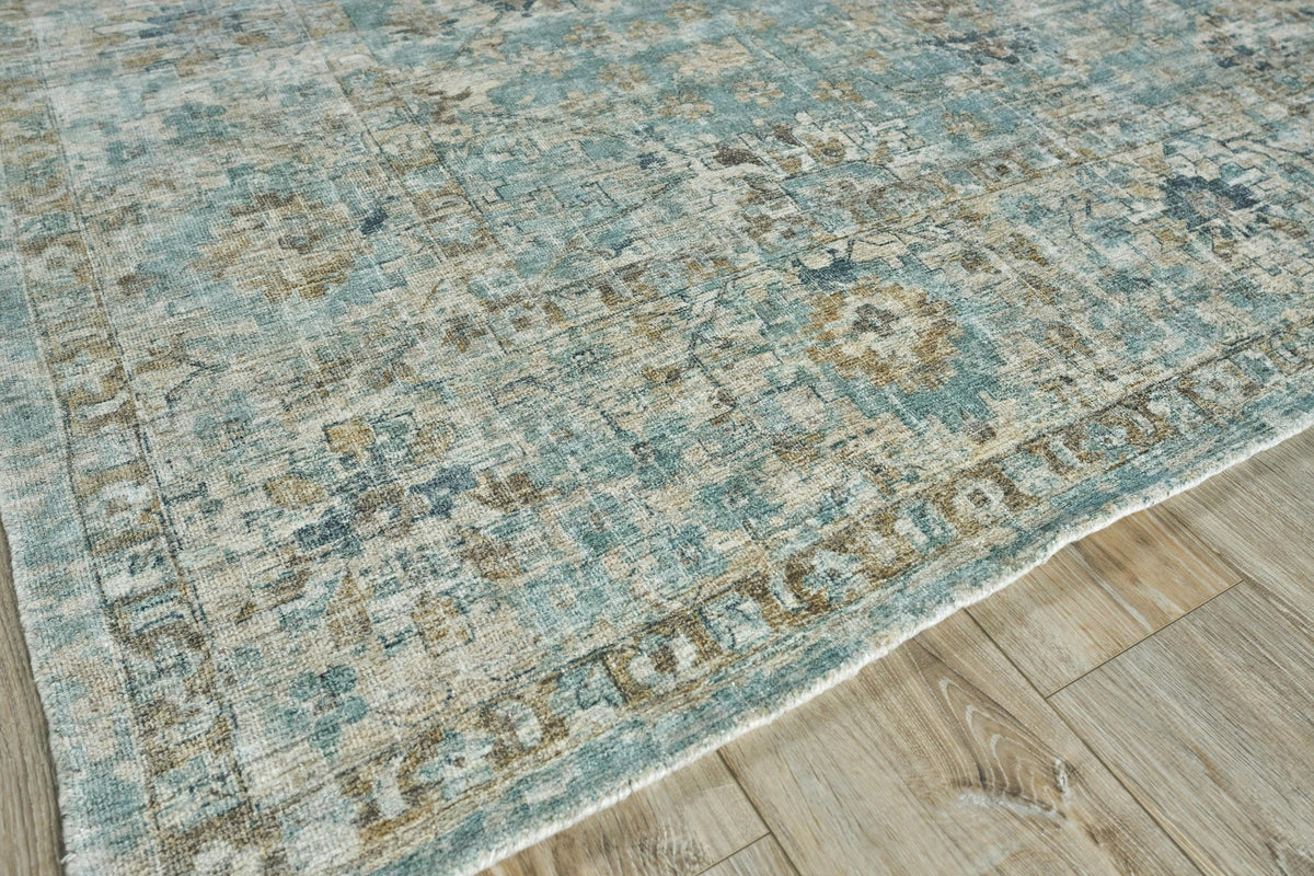 Exquisite Rugs Kensington Hand-loomed Wool/Bamboo Silk 5339 Blue 14' x 18' Area Rug