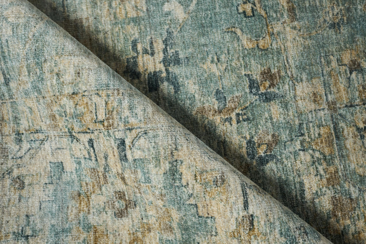 Exquisite Rugs Kensington Hand-loomed Wool/Bamboo Silk 5339 Blue 14' x 18' Area Rug