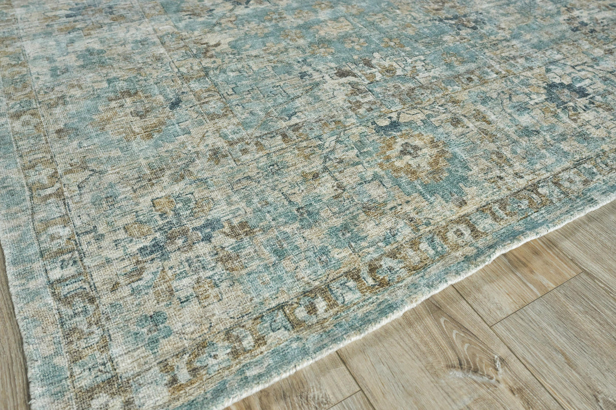 Exquisite Rugs Kensington Hand-loomed Wool/Bamboo Silk 5339 Blue 6' x 9' Area Rug