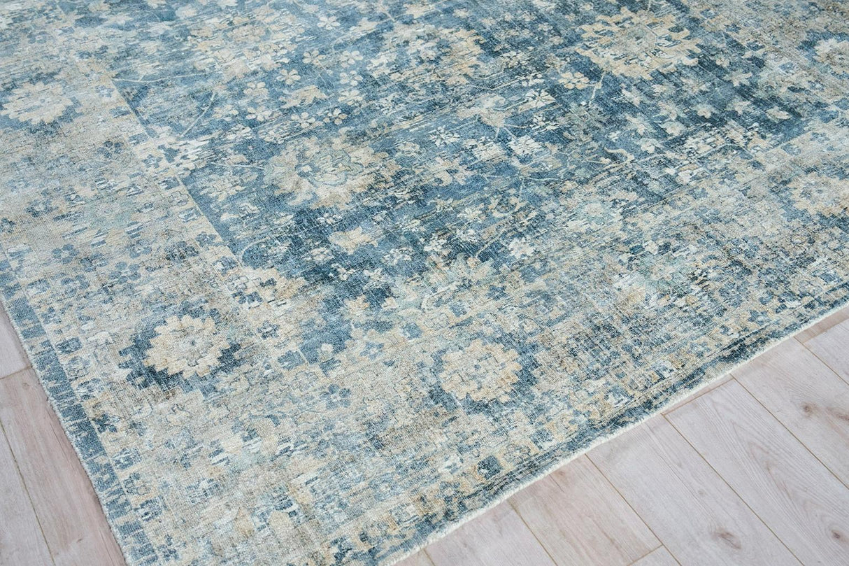 Exquisite Rugs Kensington Hand-loomed Wool/Bamboo Silk 5340 Navy 14' x 18' Area Rug