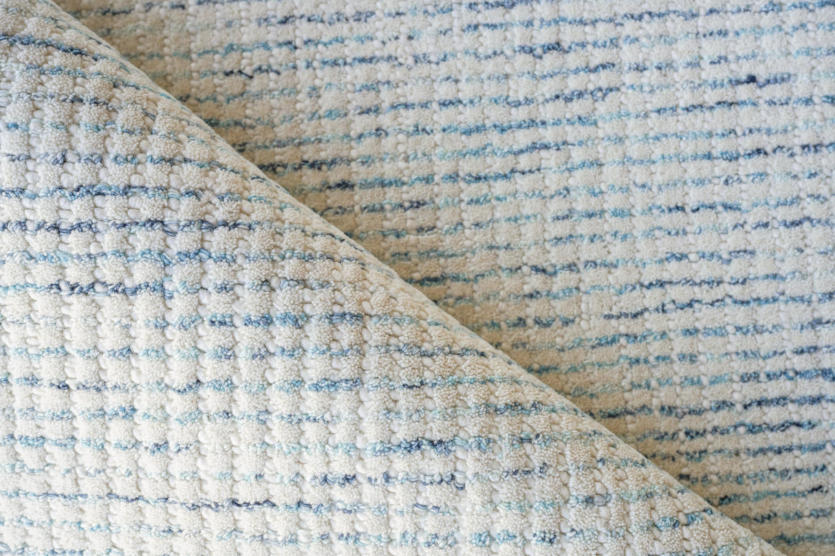 Exquisite Rugs Key West Hand-tufted New Zealand Wool 6026 Ivory/Blue 5' x 8' Area Rug