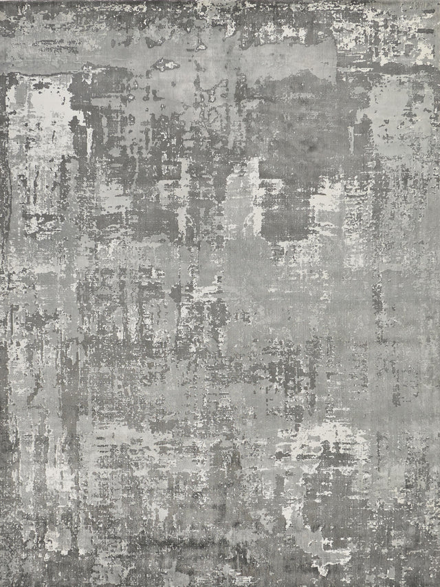 Exquisite Rugs Koda Hand-loomed Bamboo Silk 3380 Gray/Ivory 8' x 10' Area Rug
