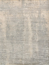 Exquisite Rugs Koda Hand-loomed Bamboo Silk 3460 Silver/Blue 8' x 10' Area Rug