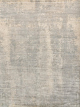 Exquisite Koda Hand-loomed Bamboo Silk Silver/Blue Area Rug 8.0'X10.0' Rug