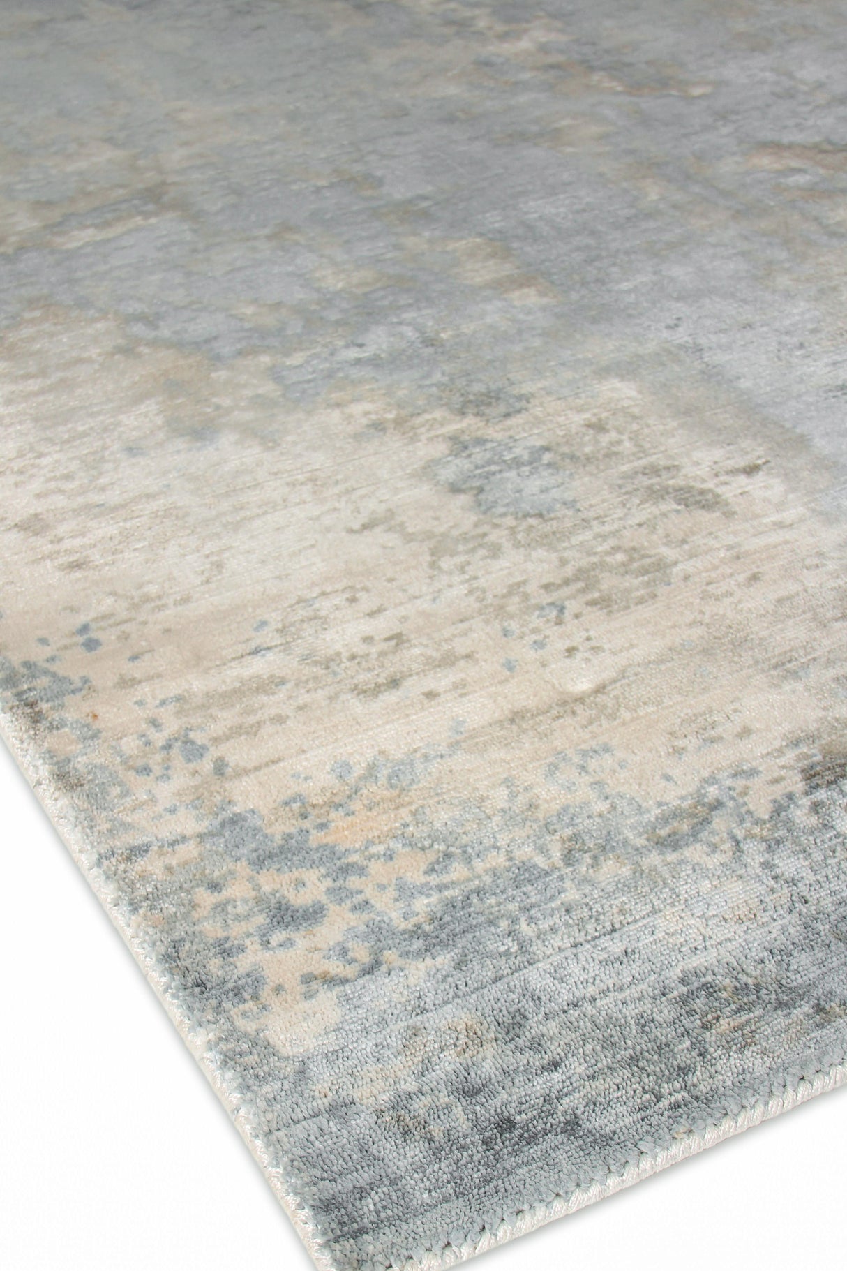 Exquisite Rugs Koda Hand-loomed Bamboo Silk 3460 Silver/Blue 8' x 10' Area Rug