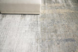 Exquisite Rugs Koda Hand-loomed Bamboo Silk 3460 Silver/Blue 8' x 10' Area Rug