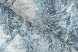 Exquisite Rugs Kyoto Hand-loomed Wool/Bamboo Silk 6333 Silver/Blue 9' x 12' Area Rug