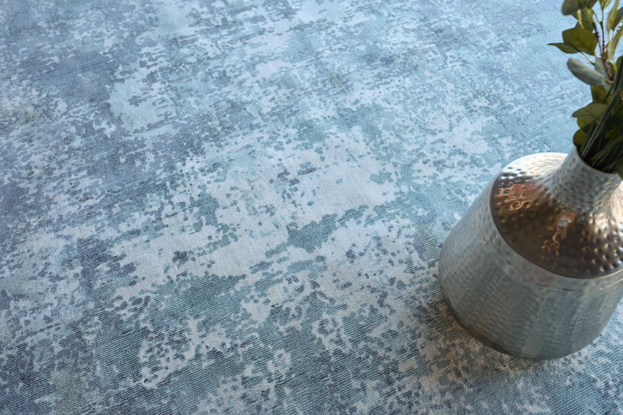 Exquisite Rugs Laguna Hand-loomed Wool/Bamboo Silk 4952 Blue/Multi 10' x 14' Area Rug