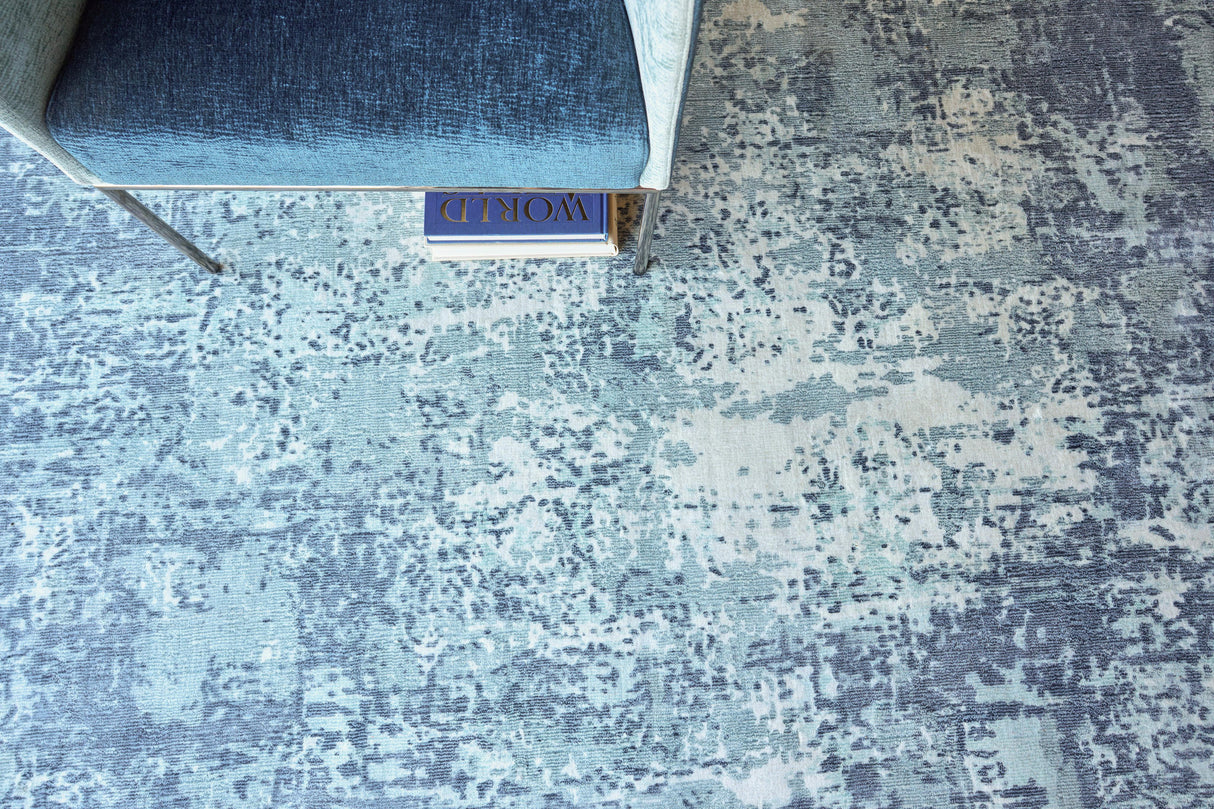 Exquisite Rugs Laguna Hand-loomed Wool/Bamboo Silk 4954 Blue/Multi 14' x 18' Area Rug