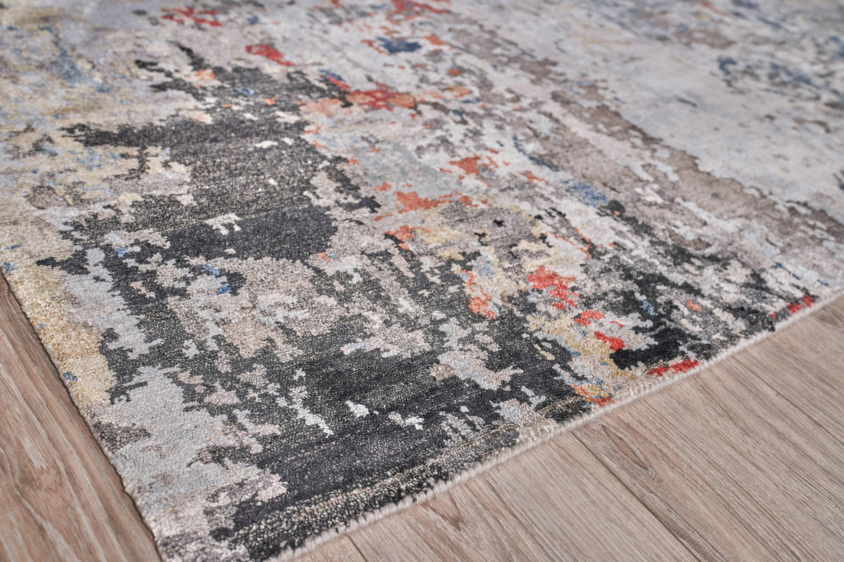 Exquisite Rugs Laureno Hand-knotted Bamboo Silk 4022 Blue/Gray 12' x 9' Area Rug