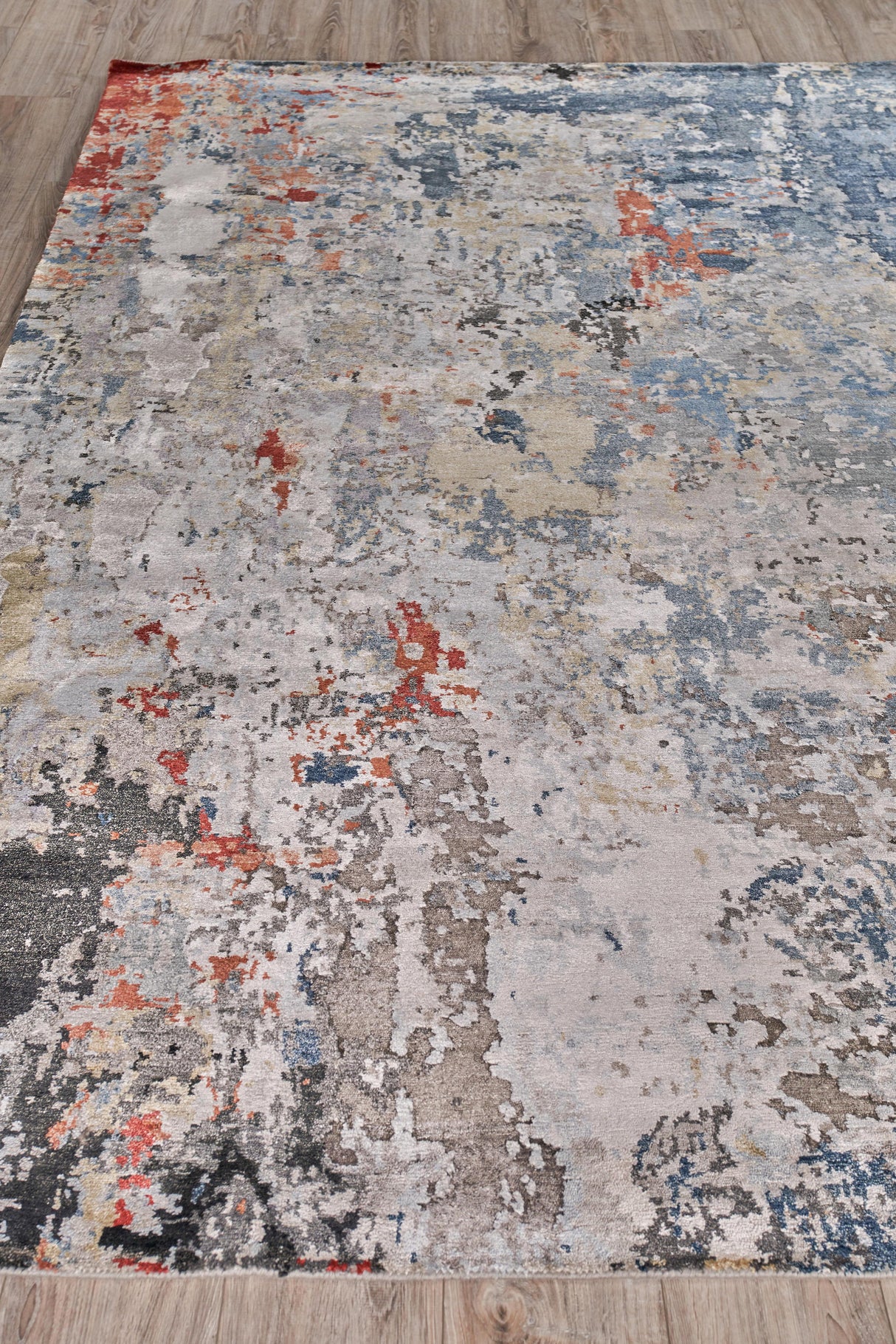 Exquisite Rugs Laureno Hand-knotted Bamboo Silk 4022 Blue/Gray 12' x 9' Area Rug