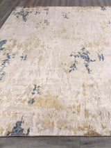 Exquisite Rugs Laureno Hand-knotted Bamboo Silk 4342 Beige/Gold 9' x 6' Area Rug