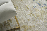 Exquisite Rugs Laureno Hand-knotted Bamboo Silk 4342 Beige/Gold 9' x 6' Area Rug