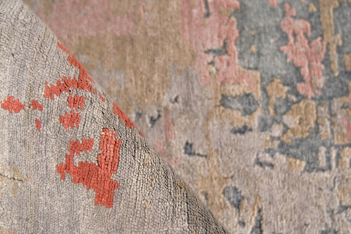 Exquisite Rugs Laureno Hand-knotted Bamboo Silk 4470 Blue/Multi 14' x 10' Area Rug