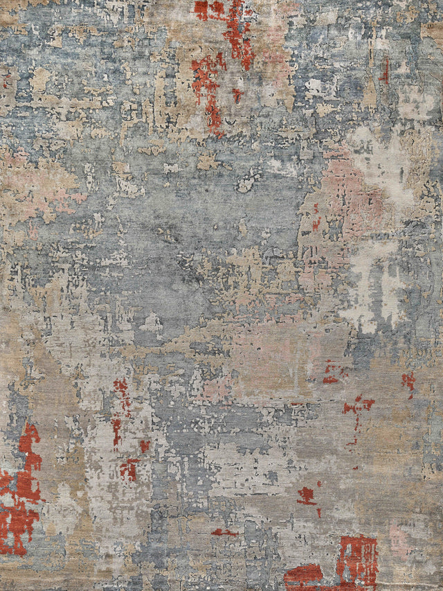 Exquisite Rugs Laureno Hand-knotted Bamboo Silk 4470 Blue/Multi 14' x 18' Area Rug