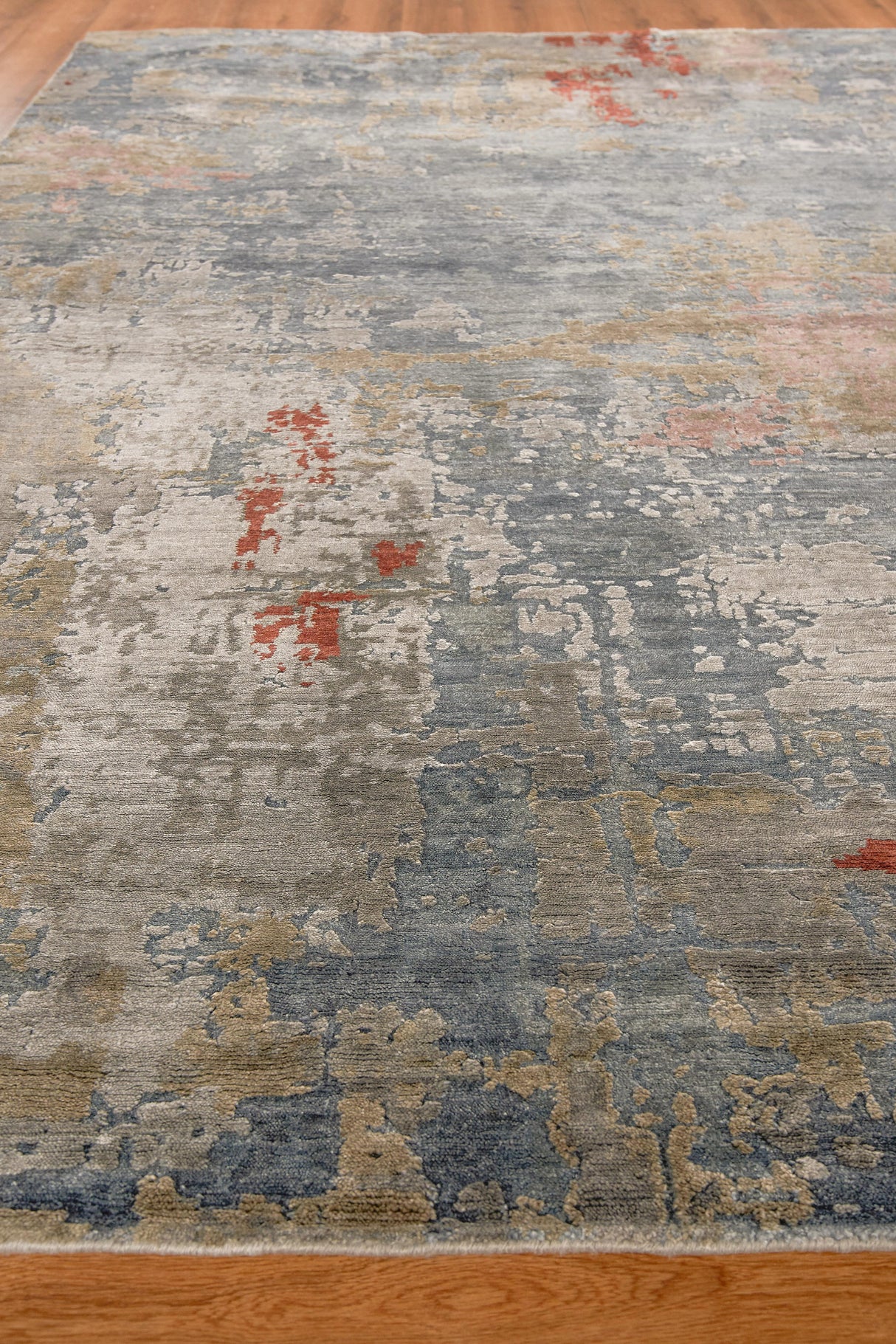 Exquisite Rugs Laureno Hand-knotted Bamboo Silk 4470 Blue/Multi 18' x 14' Area Rug