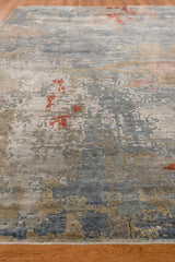 Exquisite Rugs Laureno Hand-knotted Bamboo Silk 4470 Blue/Multi 10' x 8' Area Rug