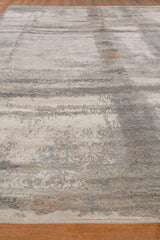 Exquisite Rugs Laureno Hand-knotted Bamboo Silk 4471 Silver Blue 6' x 9' Area Rug