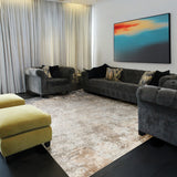 Exquisite Rugs Laureno Hand-knotted Bamboo Silk 4472 Gray 9' x 6' Area Rug