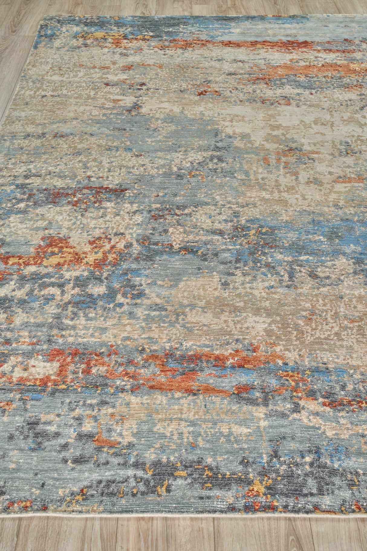 Exquisite Rugs Laureno Hand-knotted Bamboo Silk 4473 Blue Multi 14' x 10' Area Rug