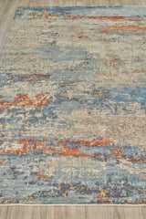 Exquisite Rugs Laureno Hand-knotted Bamboo Silk 4473 Blue Multi 14' x 10' Area Rug