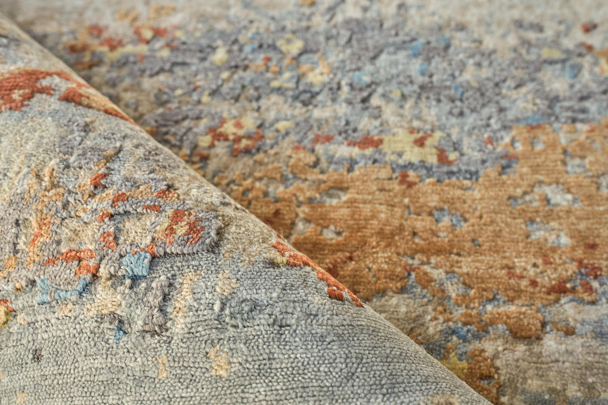 Exquisite Rugs Laureno Hand-knotted Bamboo Silk 4473 Blue Multi 18' x 14' Area Rug