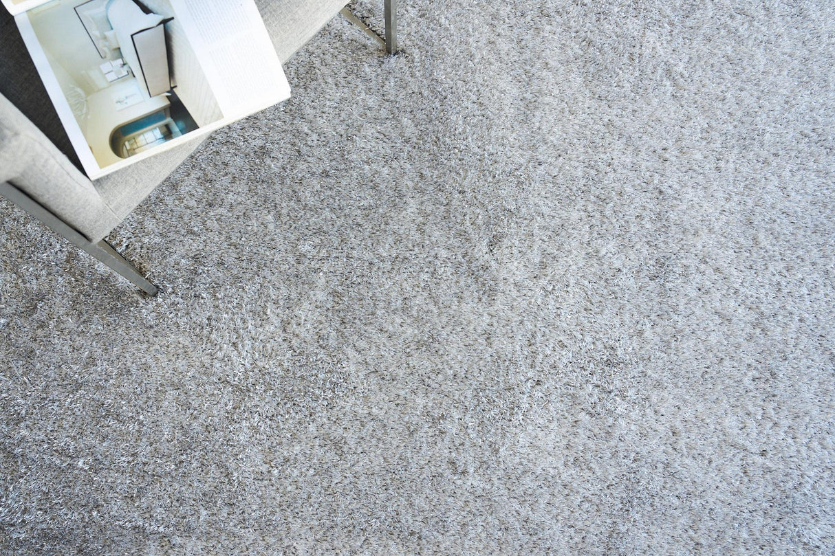 Exquisite Rugs Luxe Shag Power-loomed Polyester/Microfiber 5482 Silver 10' x 14' Area Rug