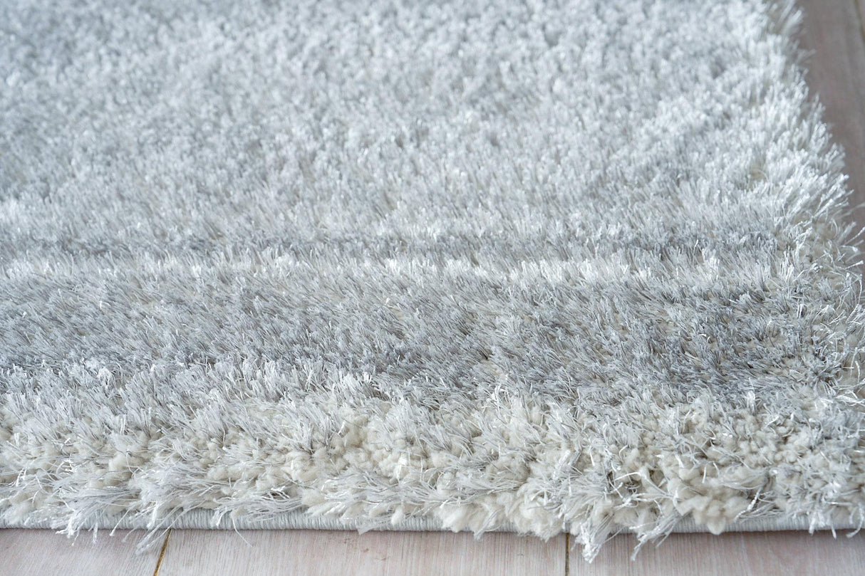 Exquisite Rugs Luxe Shag Power-loomed Polyester/Microfiber 5482 Silver 4' x 6' Area Rug