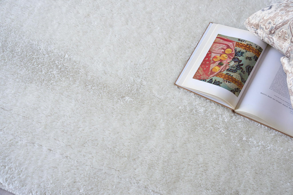 Exquisite Rugs Luxe Shag Power-loomed Polyester/Microfiber 5494 Ivory 10' x 14' Area Rug