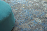 Exquisite Rugs Maison Hand-knotted Wool/Bamboo Silk 2470 Gray/Blue 8' x 10' Area Rug