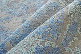 Exquisite Rugs Maison Hand-knotted Wool/Bamboo Silk 2470 Gray/Blue 8' x 10' Area Rug