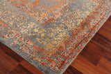 Exquisite Rugs Maison Hand-knotted Wool/Bamboo Silk 2471 Gray/Orange 10' x 14' Area Rug