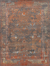 Exquisite Rugs Maison Hand-knotted Wool/Bamboo Silk 2471 Gray/Orange 8' x 10' Area Rug