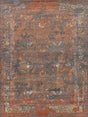 Exquisite Rugs Maison Hand-knotted Wool/Bamboo Silk 2471 Gray/Orange 8' x 10' Area Rug