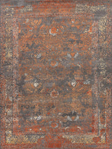 Exquisite Maison Hand-knotted Wool/Bamboo Silk Gray/Orange Area Rug 8.0'X10.0' Rug
