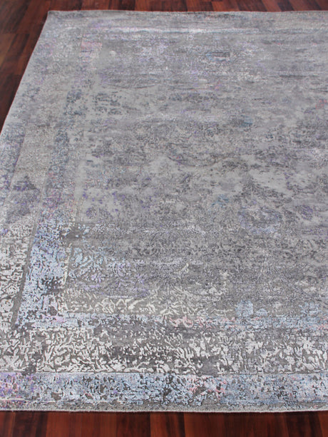 Exquisite Rugs Maison Hand-knotted Wool/Bamboo Silk 2596 Charcoal/Purple 12' x 15' Area Rug